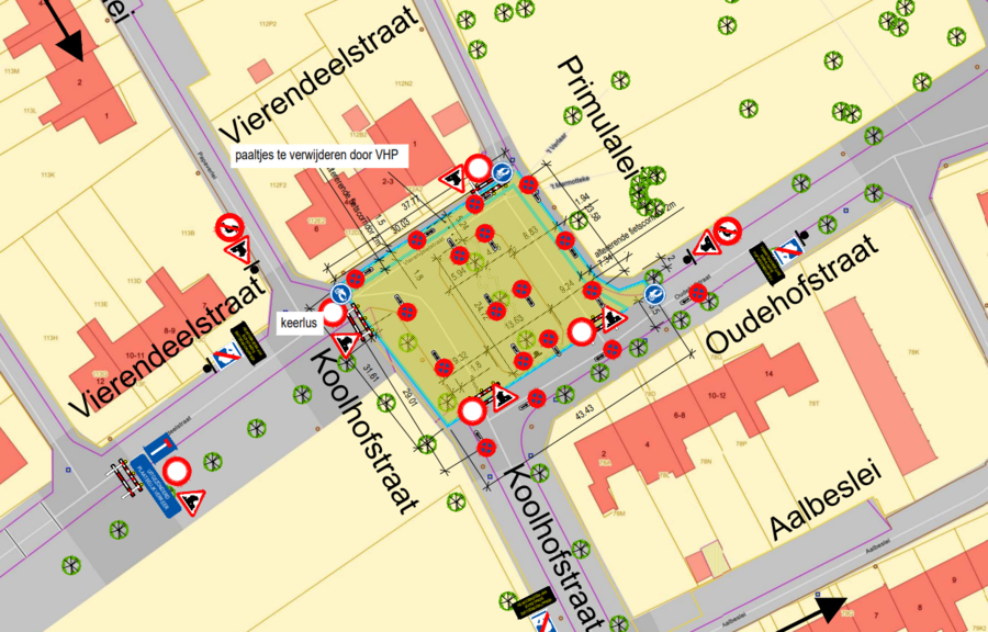 Beeld van de werfzone.